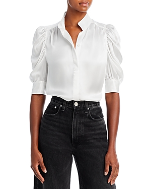 Shop Frame Gillian Cotton Shirt In Off White