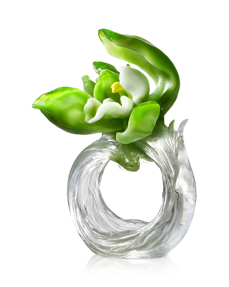 Liuli Imminent Spring Orchid Dance Sculpture In Green