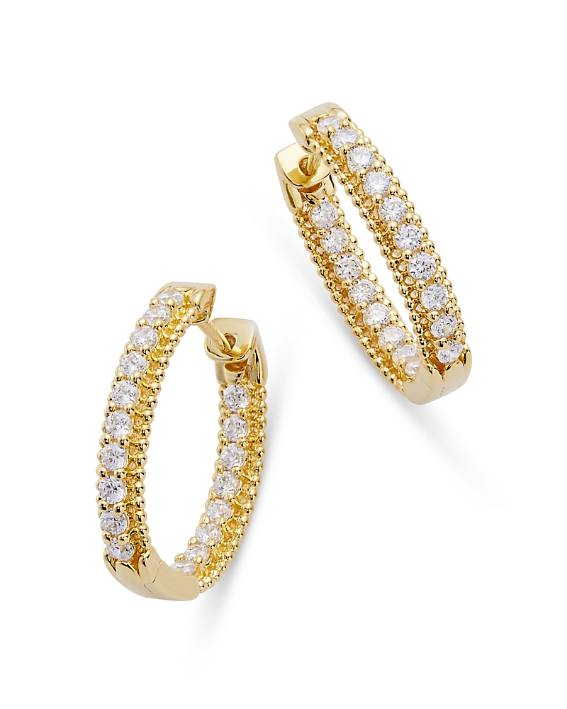 Bloomingdale's Diamond Oval Inside Out Small Hoop Earrings In 14k Yellow Gold, 1.0 Ct. T. W. In Gold