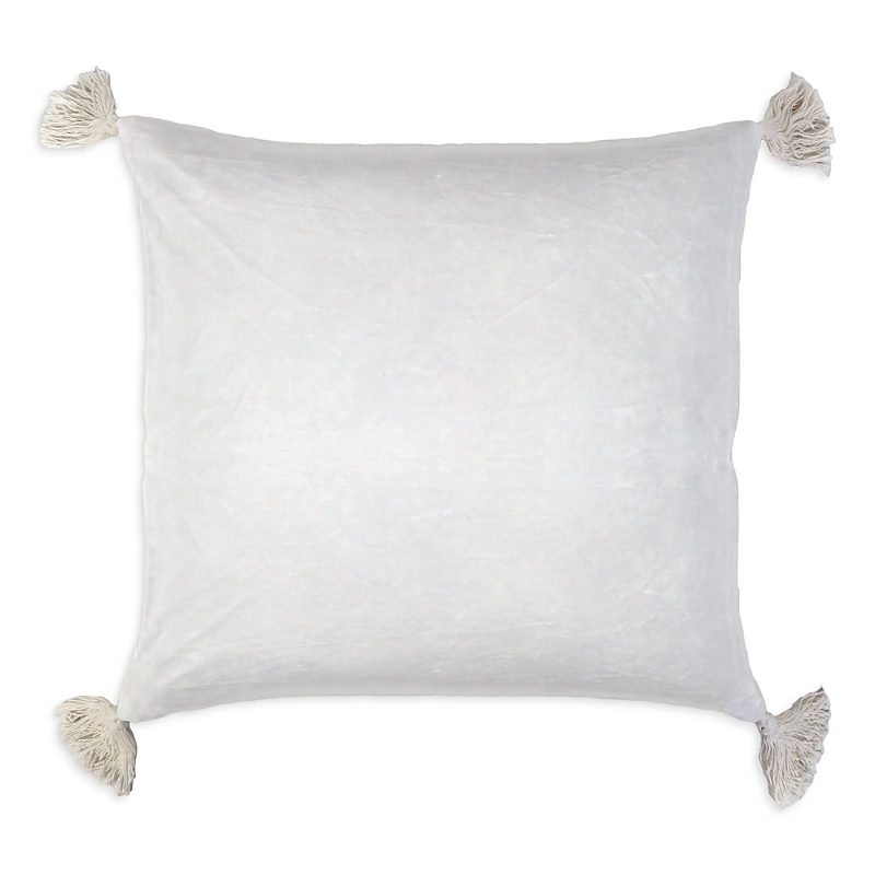 Pom Pom At Home Bianca Cotton Velvet Accent Pillow In White