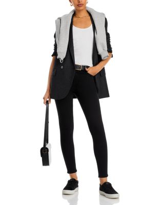 Slim Illusion High Rise Ankle Skinny Jeans in Luxe Black