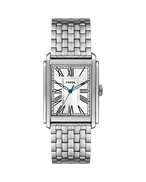 Fossil Men's Carraway Three-hand Silver-tone Stainless Steel Watch, 30mm In Silver