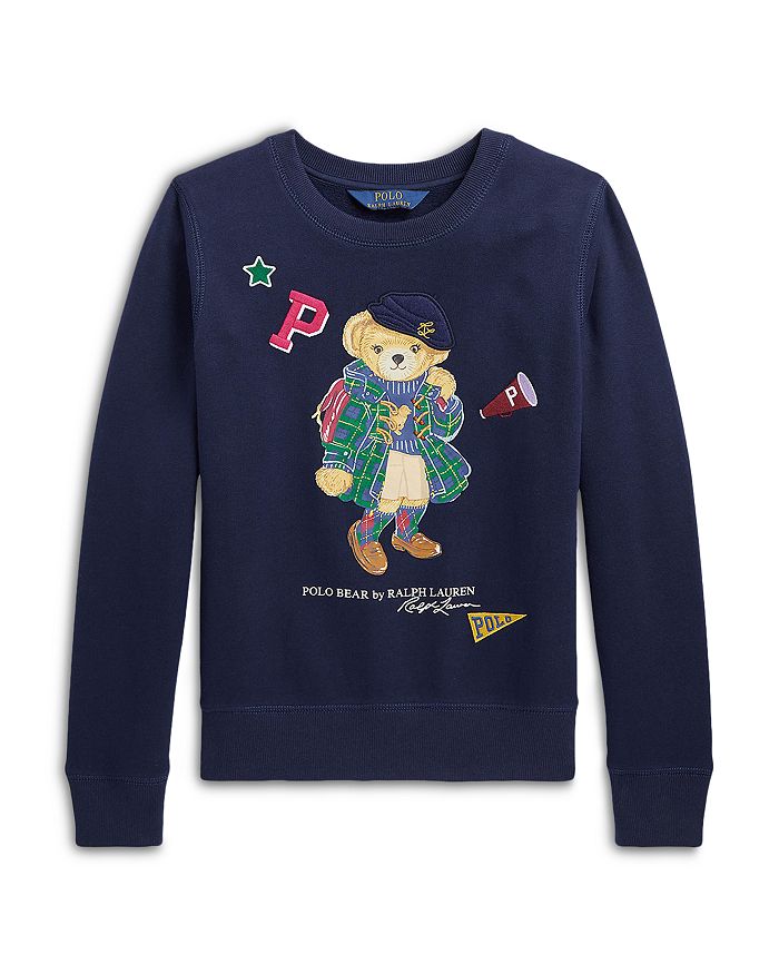 Ralph Lauren Girls' Polo Bear Fleece Sweatshirt - Little Kid, Big Kid