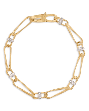 Shop Marco Bicego 18k Yellow & White Gold Marrakech Onde Diamond Link Bracelet