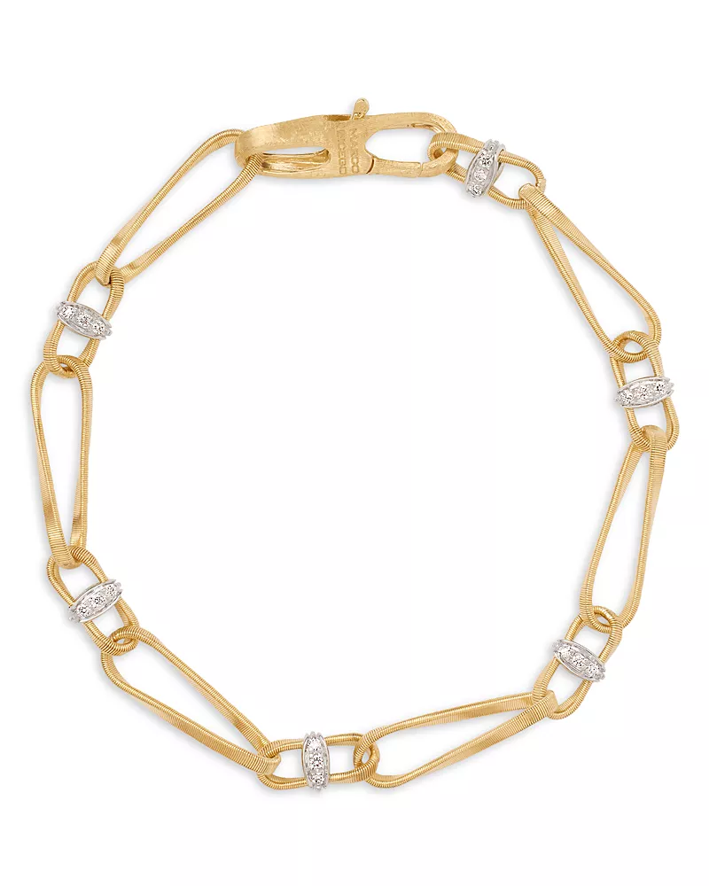 Marco Bicego 18K Yellow & White Gold Marrakech Onde Diamond Link Bracelet