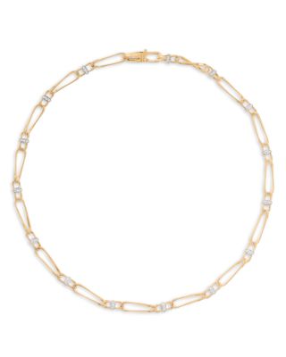 18K Yellow & White Gold Marrakech Onde Diamond Link Necklace, 18"