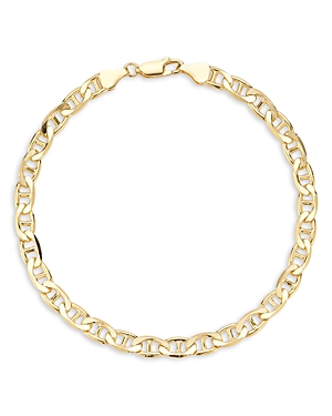 Milanesi And Co 18k Yellow Gold On Sterling Silver 6mm Mariner Link Chain Bracelet