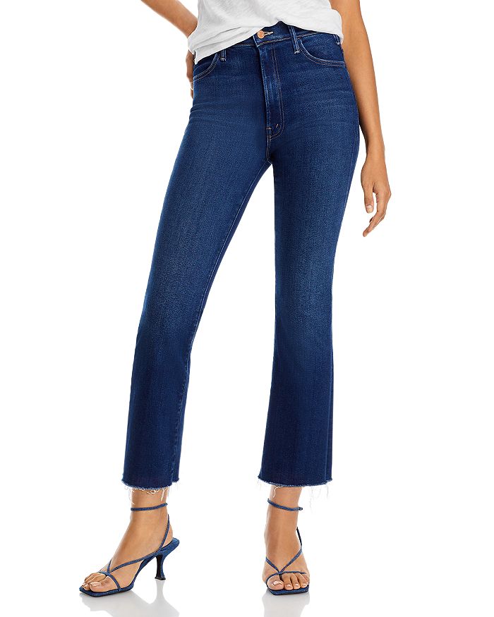 MOTHER The Hustler High Rise Frayed Flare Leg Ankle Jeans | Bloomingdale's
