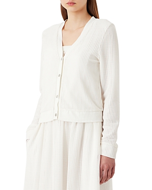 Armani Collezioni Emporio Armani Jersey Cardigan In Off White