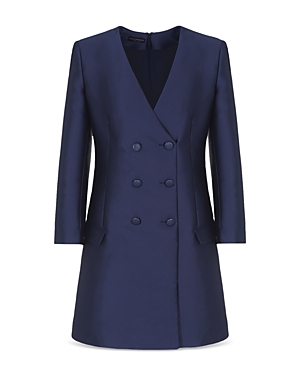 Armani Collezioni Emporio Armani Long Sleeve Blazer Dress In Blue