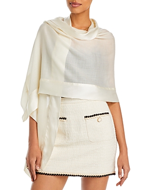 Echo Soiree Wool & Silk Wrap In Ivory