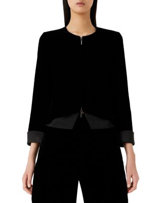 Emporio Armani Velvet Zip Front Jacket