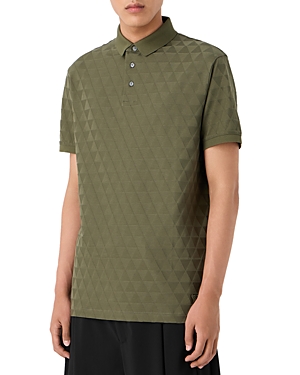 Emporio Armani Quilted Short Sleeve Polo Shirt In Multi
