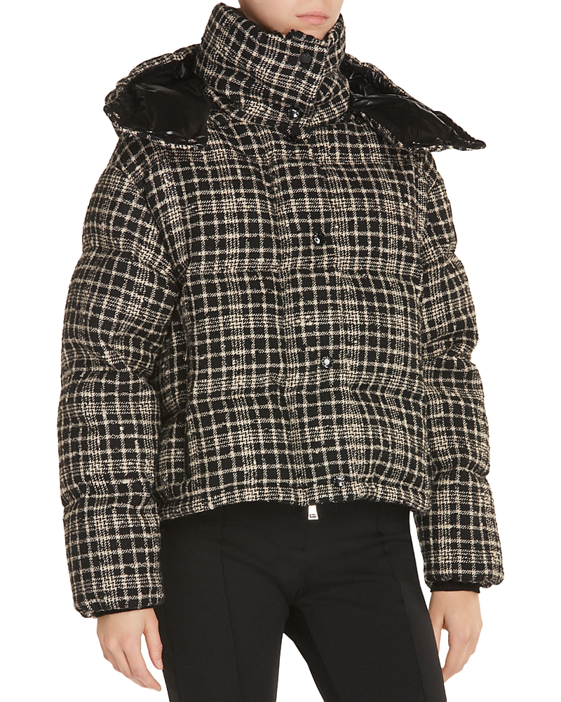 Moncler Outarde Wool Blend Down Jacket In Black