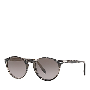 Shop Persol Polarized Round Sunglasses, 50mm In Gray/gray Polarized Gradient