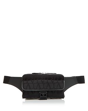 Valentino Garavani Logo Print Belt Bag In Black