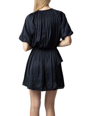 Romina Satin Balloon Sleeve Mini Dress