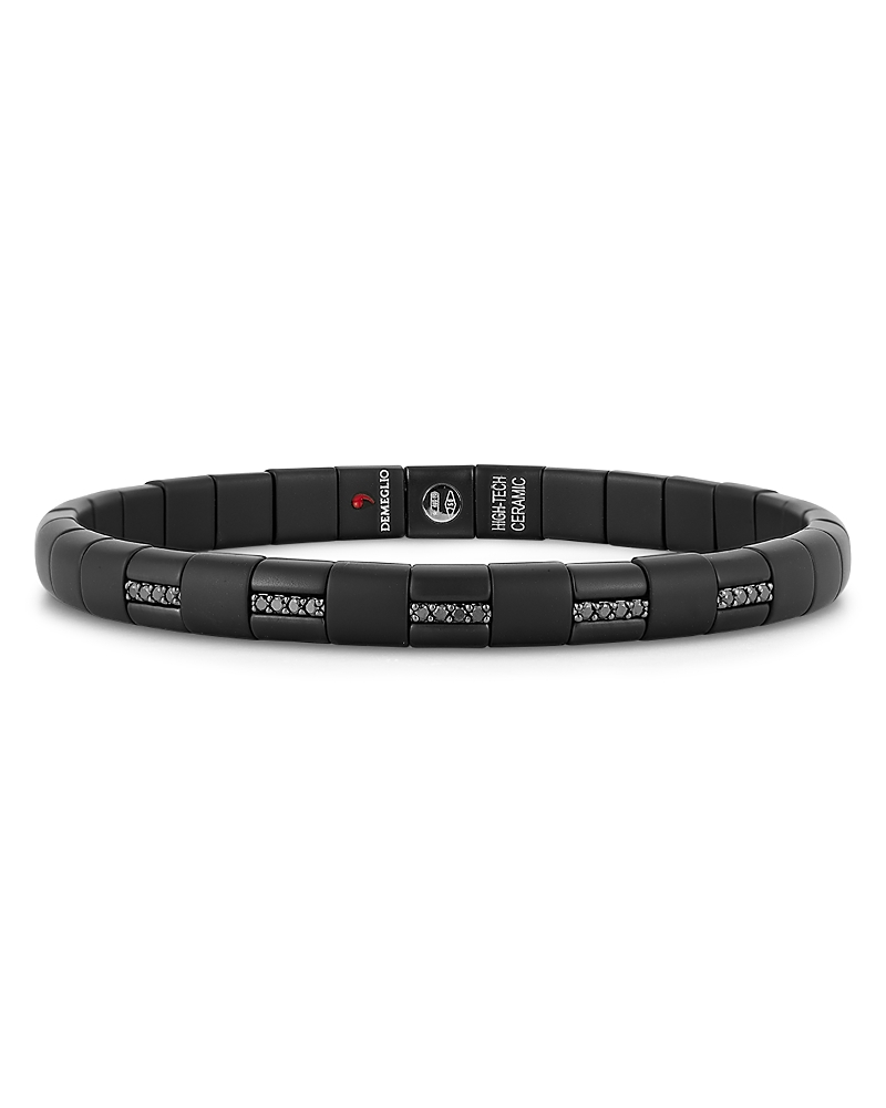 Roberto Demeglio Men's 18k White Gold & Black Ceramic Uomo Black Diamond Pura Bracelet In Black