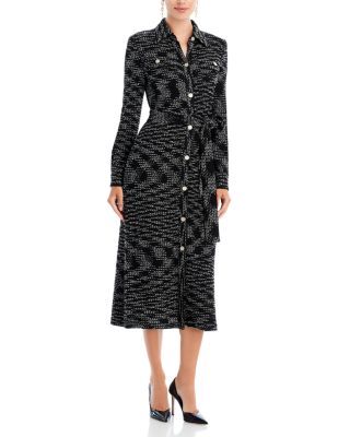 Misook - Tweed Belted Midi Shirtdress