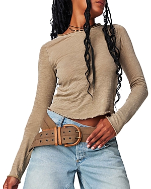 Free People Be My Baby Long Sleeve Knit Top In Tropical Nut