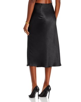 Satin Midi Slip Skirt - Exclusive