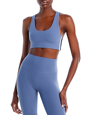 Shop Splits59 Ella Airweight Sports Bra In Steel Blue/indigo