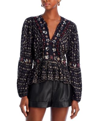 Sea - Maja Embroidered Cotton Top