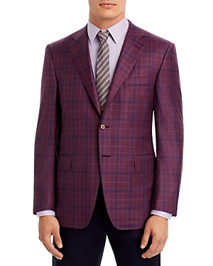 Canali Siena Plaid Classic Fit Sport Coat In Navy