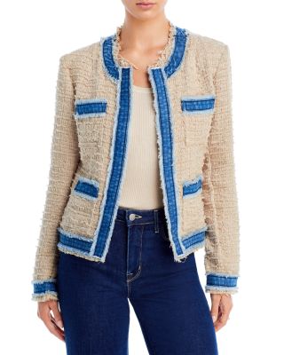 L'AGENCE - Agnes Denim Trim Tweed Jacket