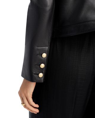 Jayde Leather Open Front Jacket