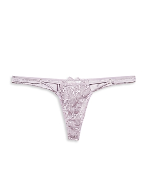 Shop Fleur Du Mal Whitney Embroidered Thong In Thistle