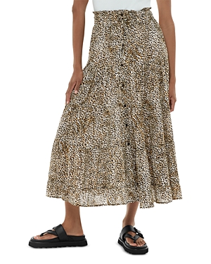 Whistles Serene Cheetah Crinkle Skirt In Multicolor