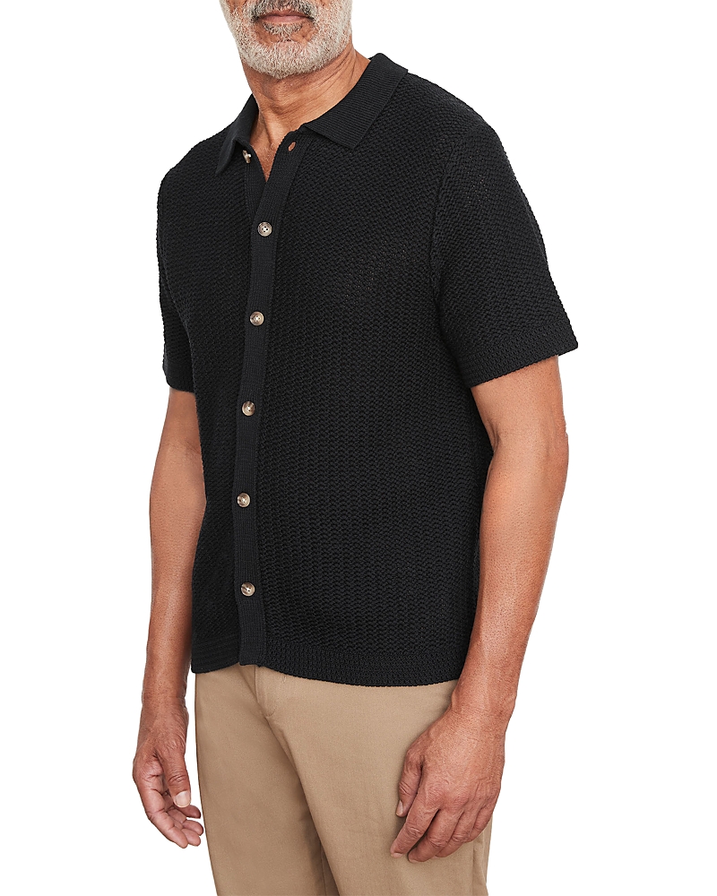 Vince Crochet Button Front Short Sleeve Shirt