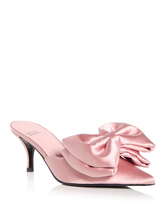 Jeffrey Campbell Women s Ribbons Bow Kitten Heel Mules