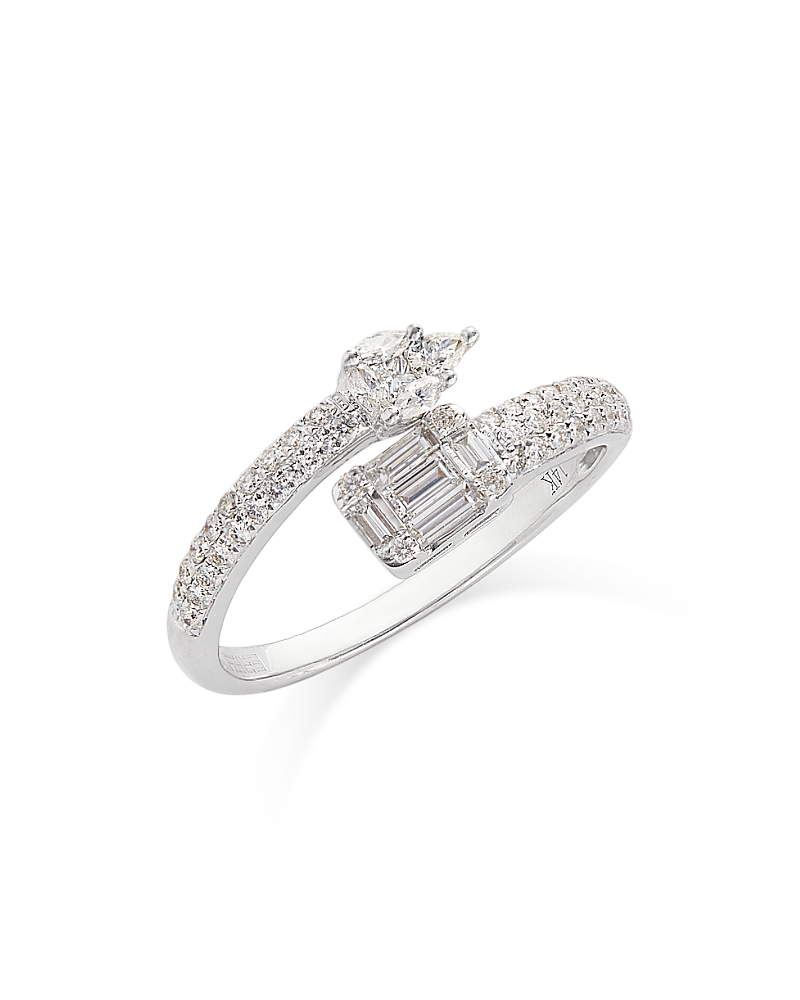 Bloomingdale's Diamond Pave Bypass Ring In 14k White Gold, 0.60 Ct. T. W. - Exclusive In White