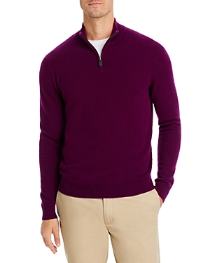 The Men's Store At Bloomingdale's Cashmere Half-zip Sweater - 100% Exclusive In Beet