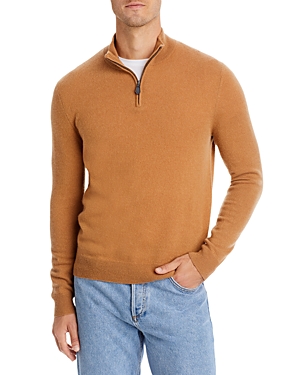 The Men's Store At Bloomingdale's Cashmere Half-zip Jumper - 100% Exclusive In Tobacco