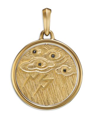 Men's Storm Duality Amulet in 18K Yellow Gold with Diamonds, 30mm