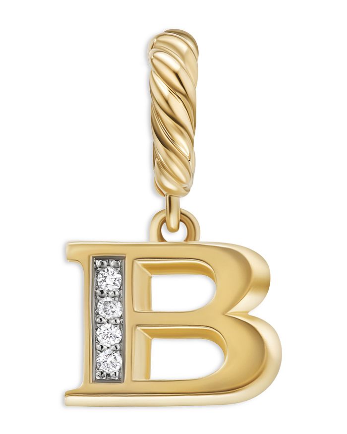 David Yurman 18K Gold Amulets Diamond Pavé Initial Pendant | Bloomingdale's