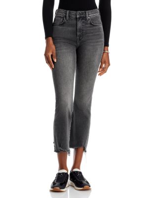 7 For All Mankind - High Waist Slim Kick Cropped Jeans in Courage