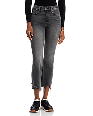 7 For All Mankind High Waist Slim Kick Cropped Jeans In Courage