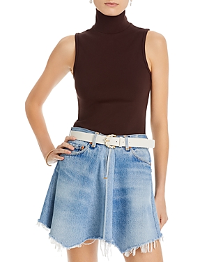 Rag & Bone Irina Turtleneck Ponte Tank In Brown