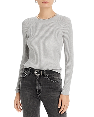 Alex Mill Ribbed Crewneck Sweater In Heather Grey