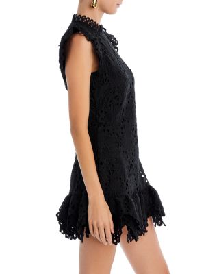 Mock Neck Lace Shift Dress - Exclusive