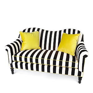 Mackenzie-childs Marquee Chenille Stripe Settee In Multi