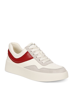 Vince Women's Warren Court Lace Up Sneakers In Milk/crimson