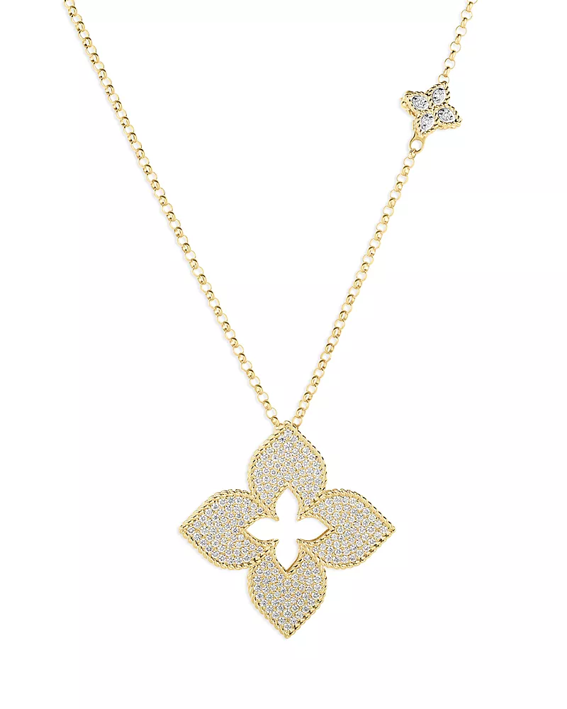 Roberto Coin 18K Gold Venetian Princess Diamond Pendant Necklace, 1.35 tcw