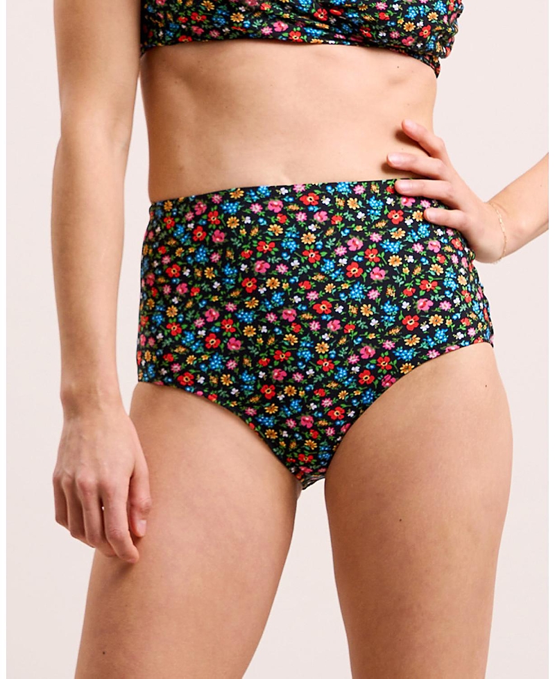 Moloco Nina High Waist Bikini Bottom In Gardenia