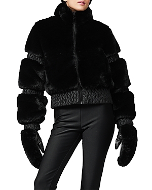 Shop Goldbergh Furry Ski Jacket In Black