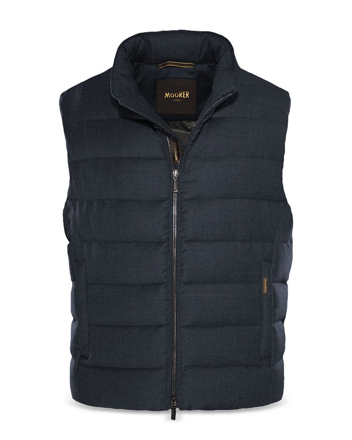 Moorer Oliver-L Wool Blend Quilted Full Zip Puffer Vest